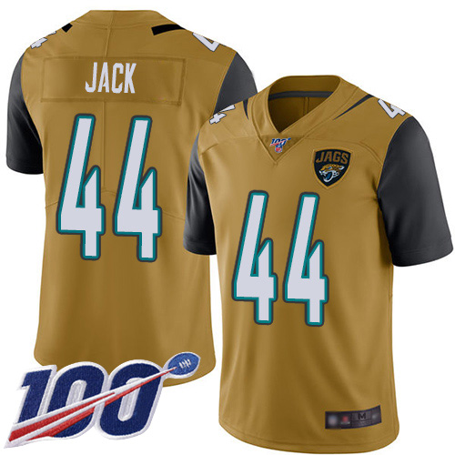 Men Nike Jacksonville Jaguars #44 Myles Jack Gold  Stitched NFL Limited Rush 100th Season Jersey